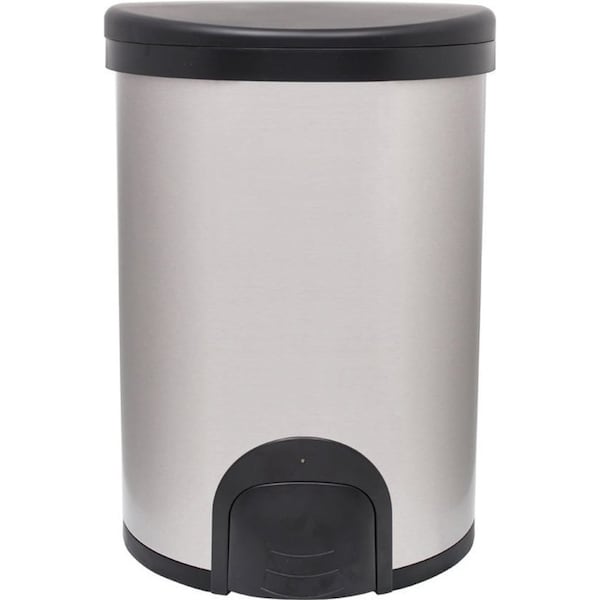 White Magic 20L Smart Bin Toe Tap Rubbish Can Foot Pedal Trash Container Silver