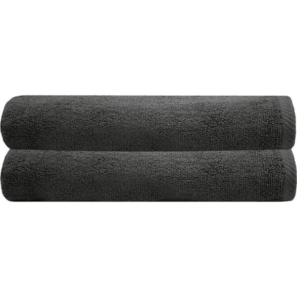 2pc Bambury Commercial Chateau 68x137cm Soft Cotton Shower/Bath Towel Charcoal