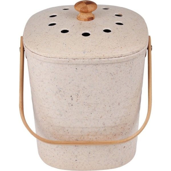 Eco Basics Kitchen 6L Compost Waste Bin Container Bucket w/Liners/Filter Pebble