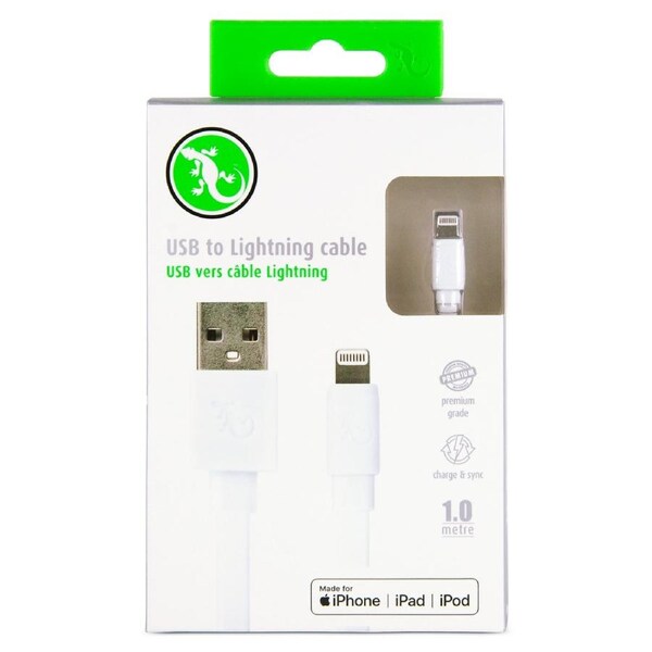 Gecko Essentials USB-A to Lightning Cable - White
