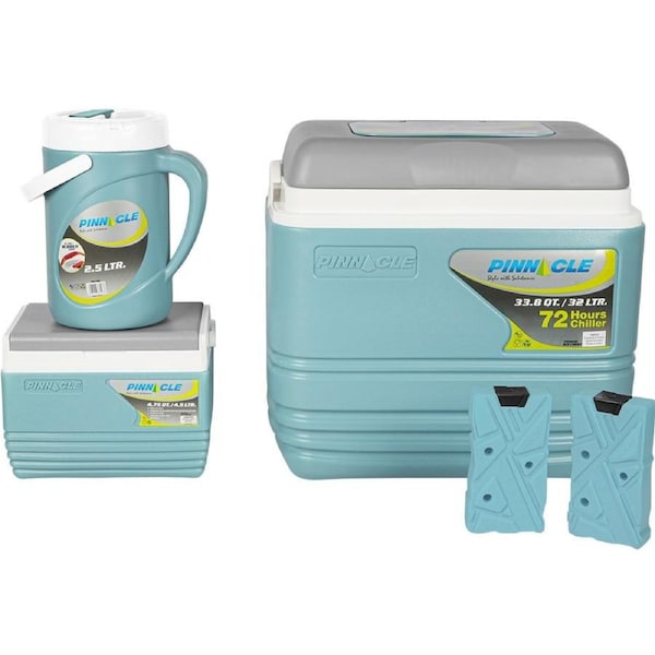 Pinnacle 3 Piece Cooler Set with Ice Bricks