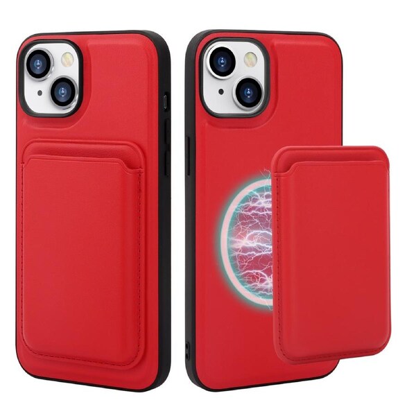 ZUSLAB iPhone 14 Case, Magnetic Detachable Card Holder Wallet Shockproof Heavy Duty Protective Cover for Apple (2022) - Red