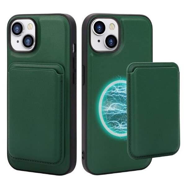ZUSLAB iPhone 14 Plus Case, Magnetic Detachable Card Holder Wallet Shockproof Heavy Duty Protective Cover for Apple (2022) - Green