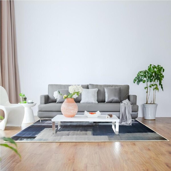 200x300cm Large Floor Blue Abstract Rug – Modern Area Carpet for Bedroom & Lounge