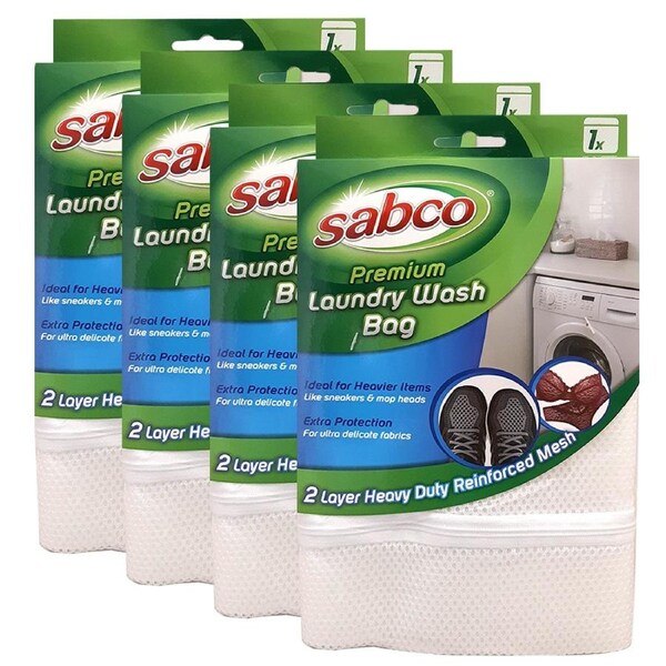 4x Sabco Premium 48.5cm Mesh Laundry Wash Bag Storage Protection For Mop Heads