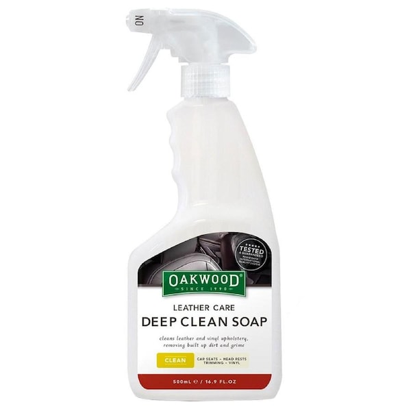 Oakwood Automotive Leather/Vinyl Care 500ml Deep Clean Soap Spray For Car Seat