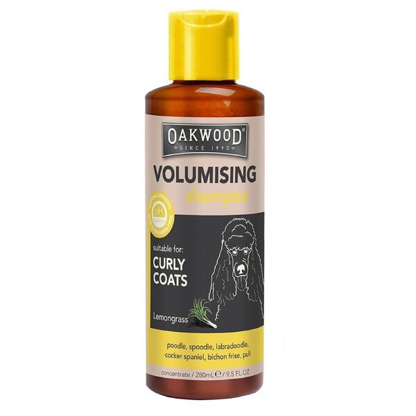 Oakwood Dog/Pet 280ml Volumising Shampoo Grooming For Curly Coats Lemongrass