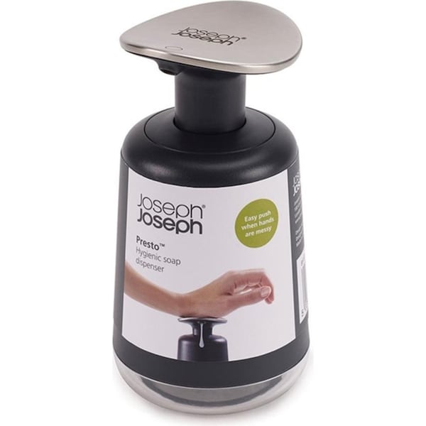 Joseph Joseph Presto Hygienic Bathroom/Sink Easy Push Soap Pump Dispenser Grey