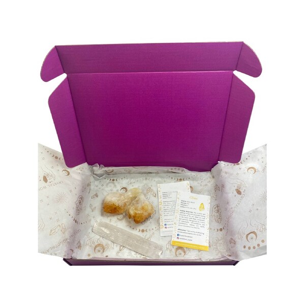 Citrine Points with Selenite Wand Gift Set