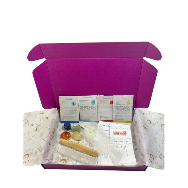 Crystals Tumbled & Smudge Gift Set E