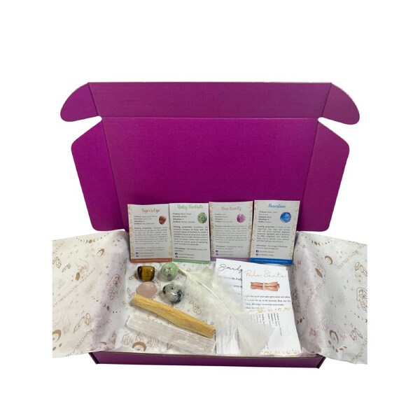 Crystals Tumbled & Smudge Gift Set C