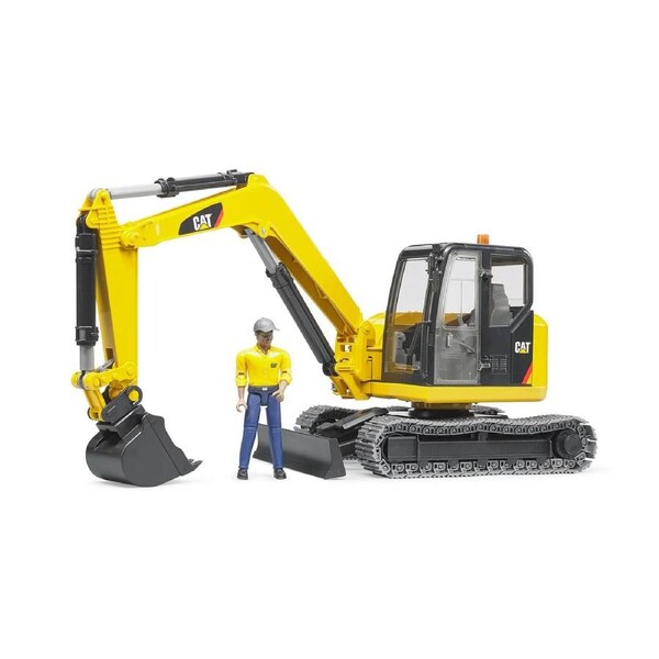 Bruder - Cat® Mini Excavator With Worker - Bruder Construction