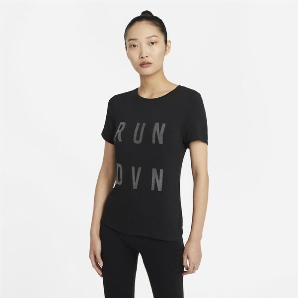 Nike Womens Run Division City Sleek Short Sleeve Top - Black M