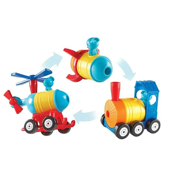 Learning Resources - 1-2-3 Build It! Train/Rocket/Helicopter