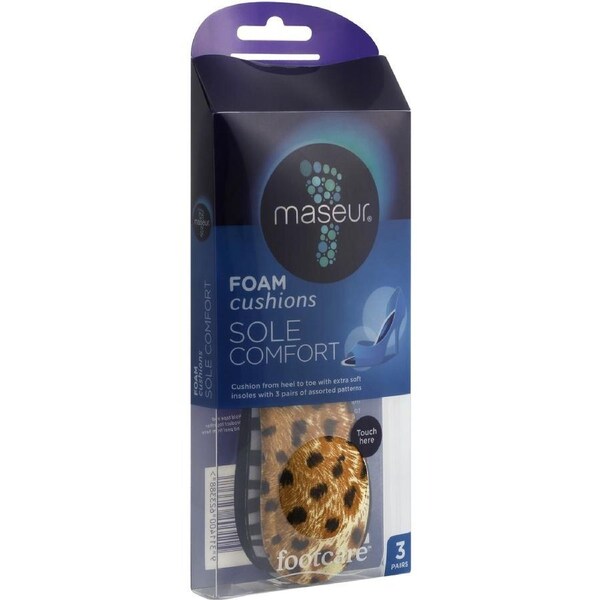 Footcare Sole Comfort Foam Cushions 3 Pairs