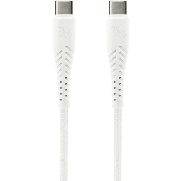 Gecko Ultra Tough USB-C to USB-C 480mbps100W 30k Flex Cable 1.5m - White