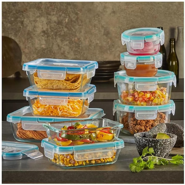 Snapware Pyrex Glass Food Storage Containers BPA Free Locking Lids Set 18 piece