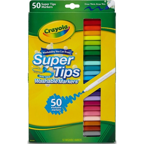50pc Crayola Supertip Washable Markers Kids/Children Art/Craft Drawing Pens 3y+
