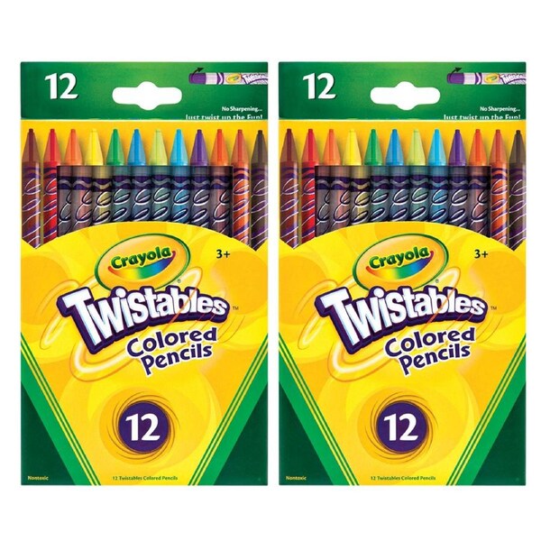 24x Crayola Twistable Coloured Pencils Drawing Art/Craft Kids/Children 3y+