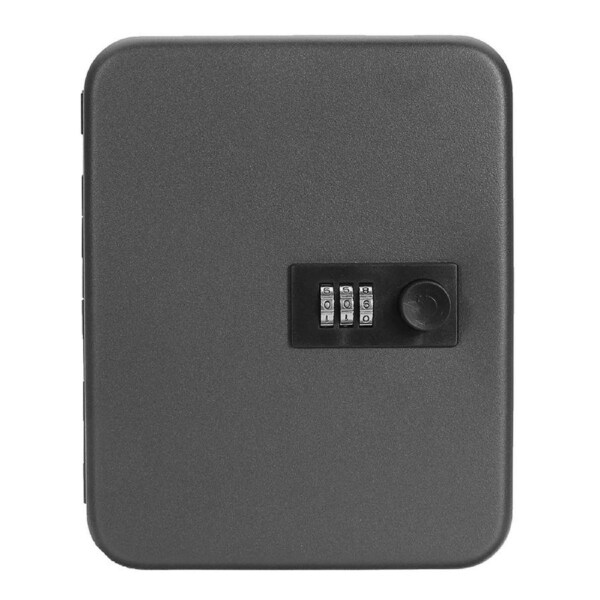Combination Lock Metal Key Storage Cabinet Wall-Mounted Lockable Safe Box with Keycards