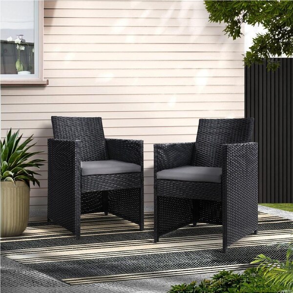 2x Gardeon Outdoor Chairs Dining Patio Furniture Lounge Setting Wicker Garden