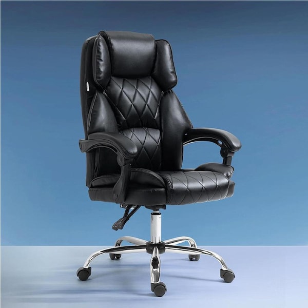 Artiss Executive Office Chair Computer Gaming Chairs PU Leather Recliner Black