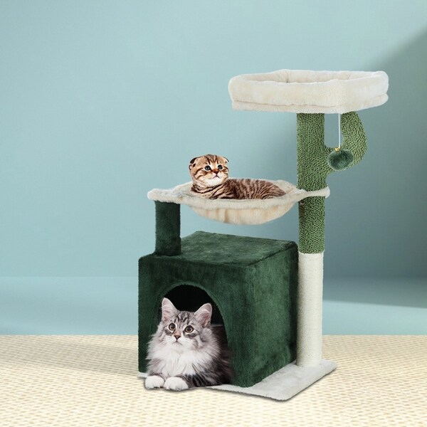 i.Pet Cat Tree Scratching Post Tower Scratcher Green 78cm