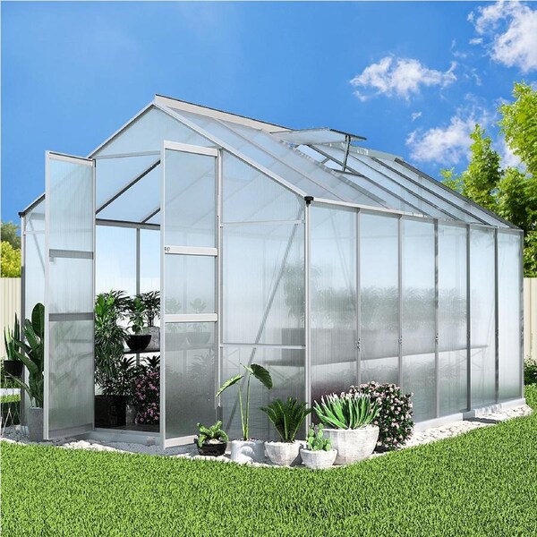 Green Fingers Greenhouse Aluminium Polycarbonate 3.7x2.5x2.26M
