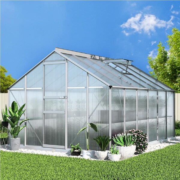 Green Fingers Greenhouse 3.6x2.5x1.95M Aluminium Polycarbonate Green House Garden Shed