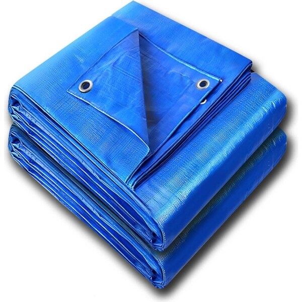 Ozoffer 2x Waterprood Tarps Cover Blue Tarpaulin Tarp Canvas Camping Poly Sheet 120cm x 180cm