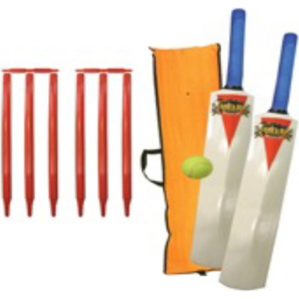 Land & Sea Park Family Cricket Set w/2x No.5 Adult Wood Bat/Ball/Wicket/Bail/Bag