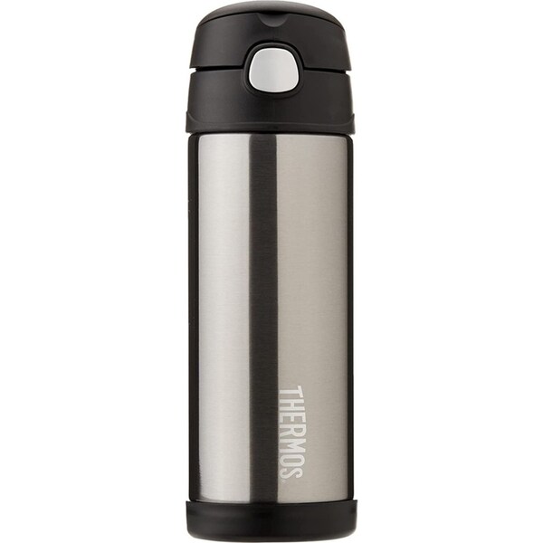 Thermos 470ml Funtainer Vacuum Insulated Drink Bottle Charcoal Stainless Steel