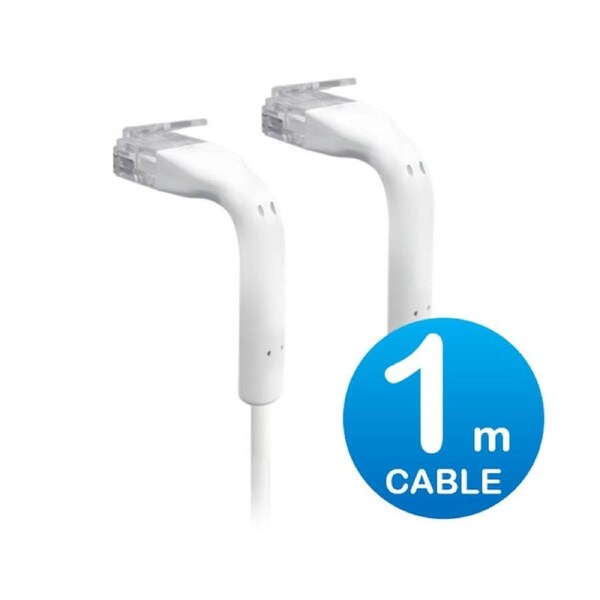 Ubiquiti UniFi Patch Cable 1m White, Both End Bendable to 90 Degree [U-CABLE-PATCH-1M-RJ45]