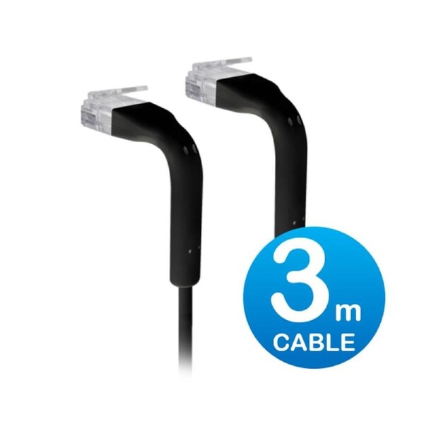 Ubiquiti UniFi Patch Cable 3m Black Both End Bendable to 90 Degree [U-CABLE-PATCH-3M-RJ45-BK]