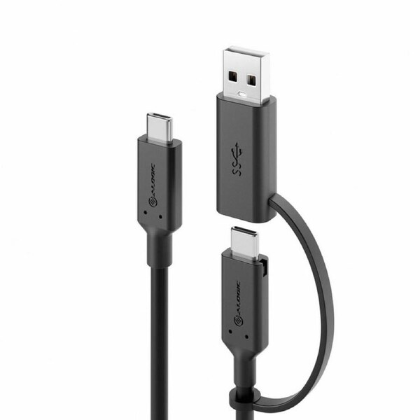Alogic Elements Series USB-C to USB-C Cable with USB-A Adapter 1.2m Male-Male 5A [ELCCA3212-BK]