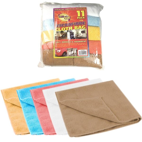 11pk Microfibre Soft Cleaning Dusting Cloth Cloths Towel for Home/Car Dirt Dust