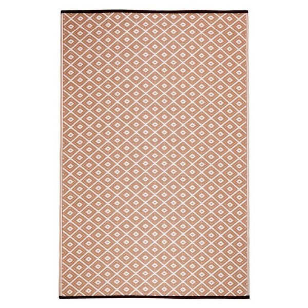 270x360cm Kimberley Beige and White Folded Recycled Plastic Outdoor Rug and Mat
