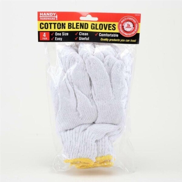 4 Pairs Cotton Hand Glove Gardening Gloves Anti Slip One Size Fit All Work Glove