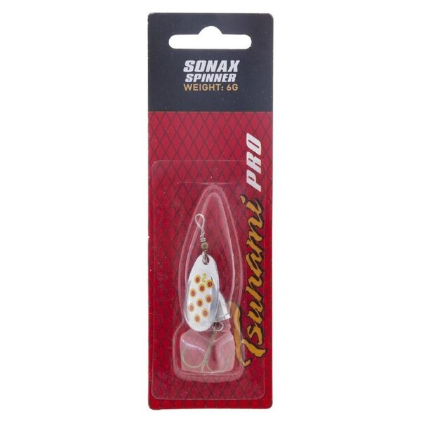 Size 2 Silver Blade/Red & Yellow Tsunami Sonax Spinner Lure - 6gm Spinner