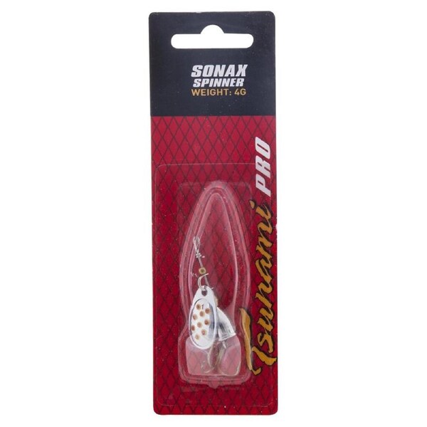 Size 1 Silver Blade/Red & Yellow Tsunami Sonax Spinner Lure - 4gm Spinner