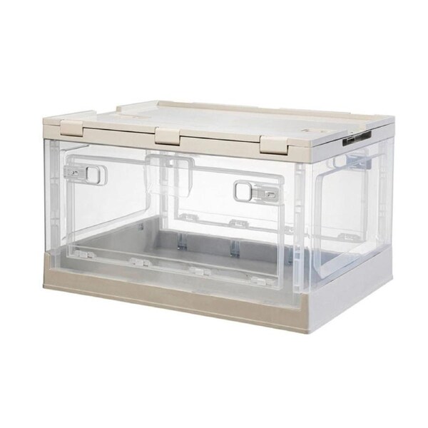 Portable Folding Transparent Storage Box 55L With Lid - X392-1