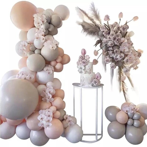 Balloon Arch Kit Set Birthday Wedding Party Balloons-105 Orange & Grey Set