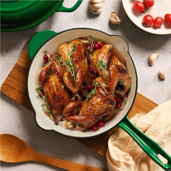 Gourmet Kitchen Cast Iron Fry Pan 26cm Eden Green