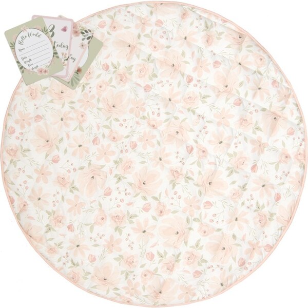 Lolli Living Round Infant/Baby Playmat Cotton Meadow 100cm w/Milestone Cards