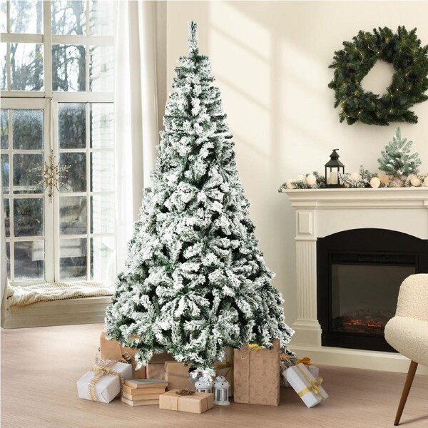 2.1M Christmas Tree Tinseltown 7FT Xmas Trees Decor White Snow Flocked 900 Tips