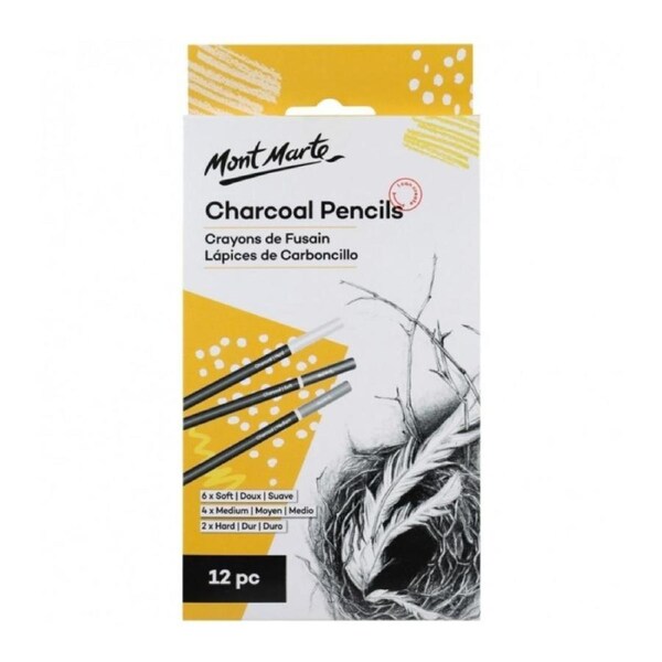 Mont Marte Charcoal Pencils 12pc