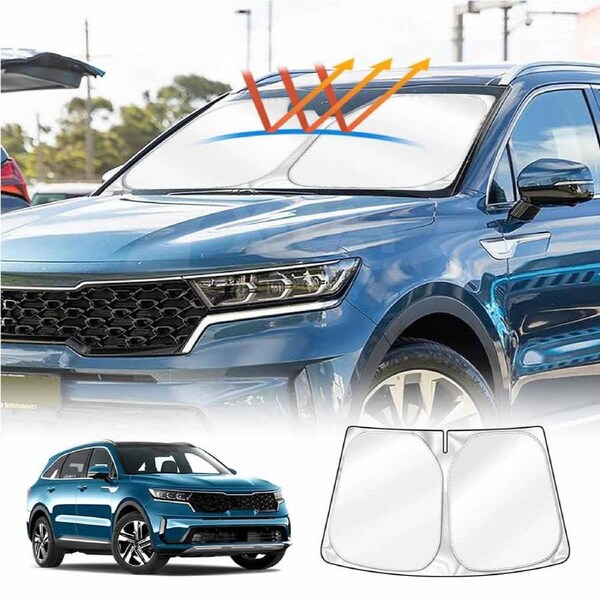 WindScreen Sun Shade for Kia Sorento 2020-2025 Blocks UV Rays Foldable Custom Wind Screen Sun Visor Protector