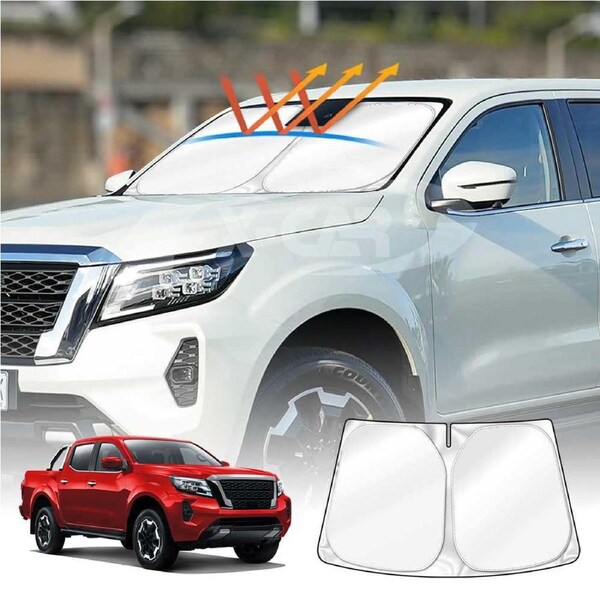 WindScreen Sun Shade for Nissan Navara D23 NP300 2015-2025 Blocks UV Rays Foldable Custom Wind Screen Sun Visor Protector