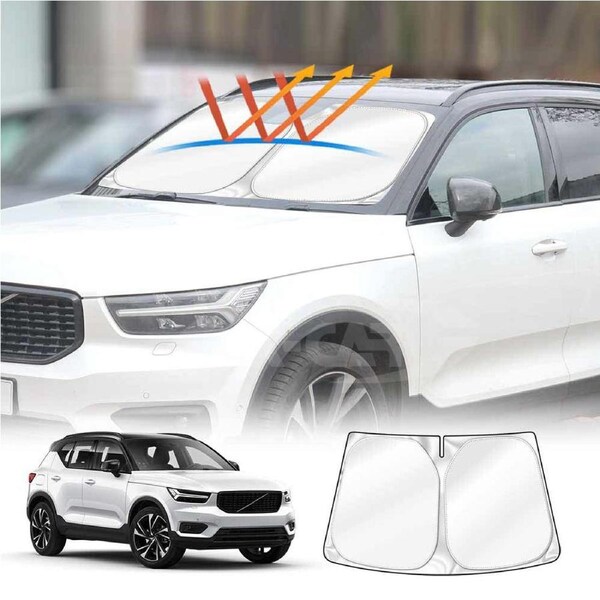 WindScreen Sun Shade for Volvo XC40 2018-Onwards Blocks UV Rays Foldable Custom Wind Screen Sun Visor Protector