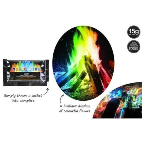 MAGIC FIRE DUST - Creates Rainbow Coloured Flames